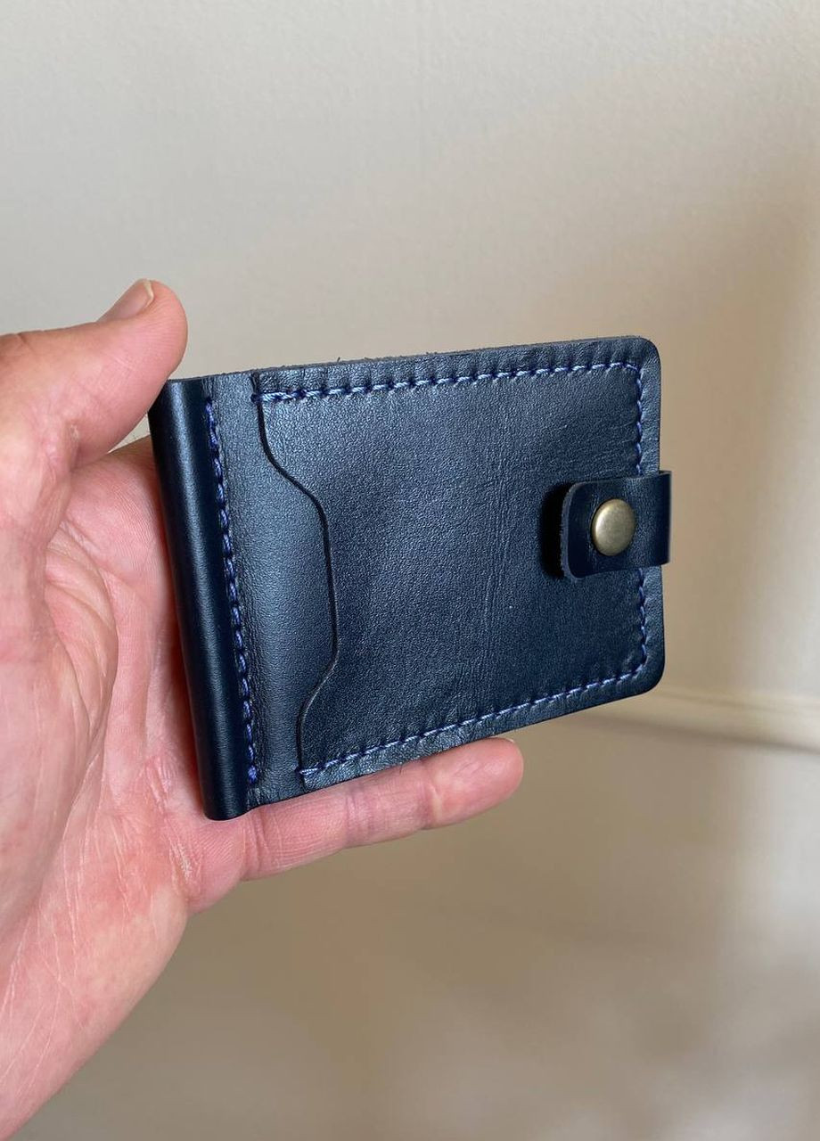 Чоловічий гаманець затискач для грошей карток купюр синій Classic blue No Brand (260026943)