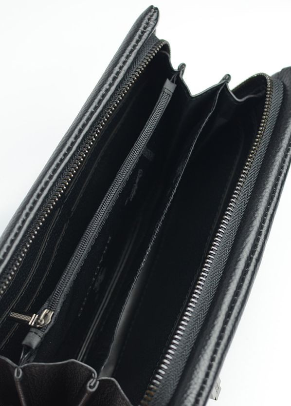 Клатч мужской черный классический из натуральной кожи, молодежный кожаный клатч кошелек на молнии Bradford (268219312)