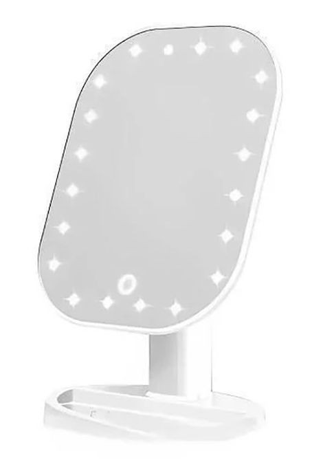 Настольное зеркало с LED подсветкой, овальное MA-16, Белое / Косметическое зеркало с сенсорным управлением No Brand (277949444)