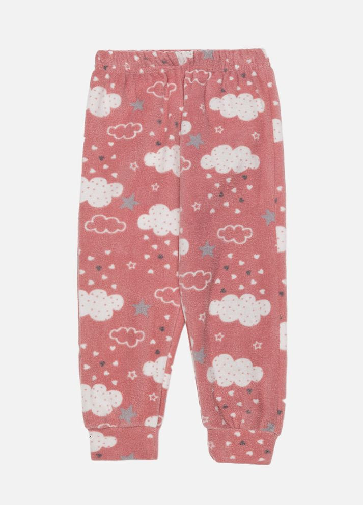 Светло-розовая зимняя пижама для девочки цвет пудровый цб-00231589 Бома