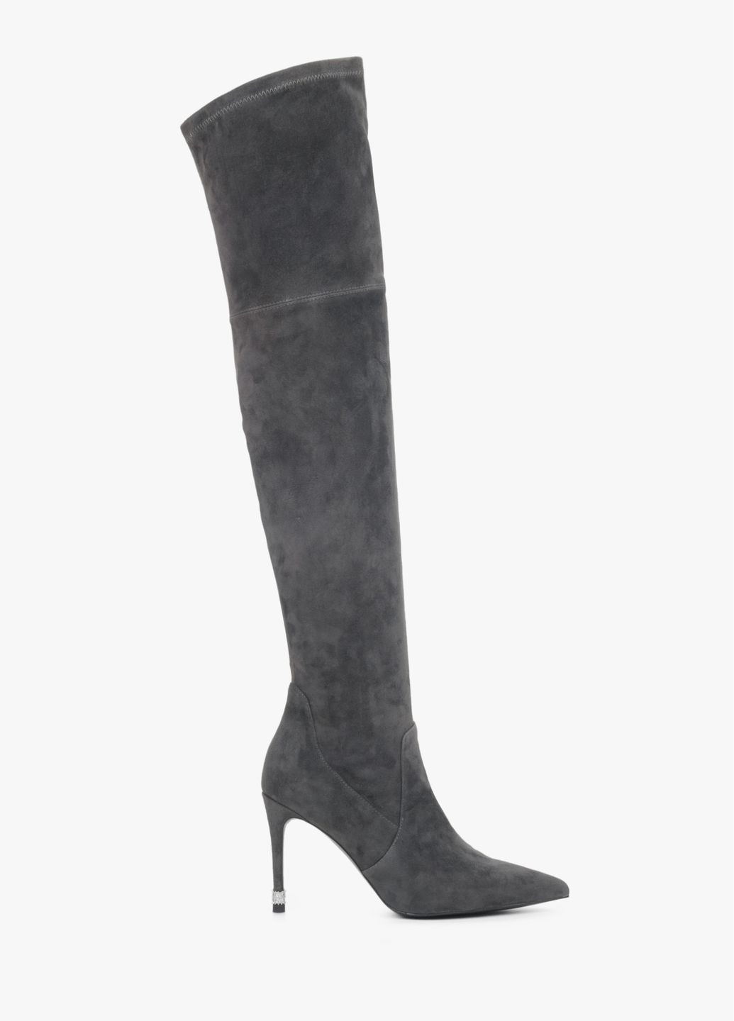 Серые осенние ботфорты, цвет серый Estro