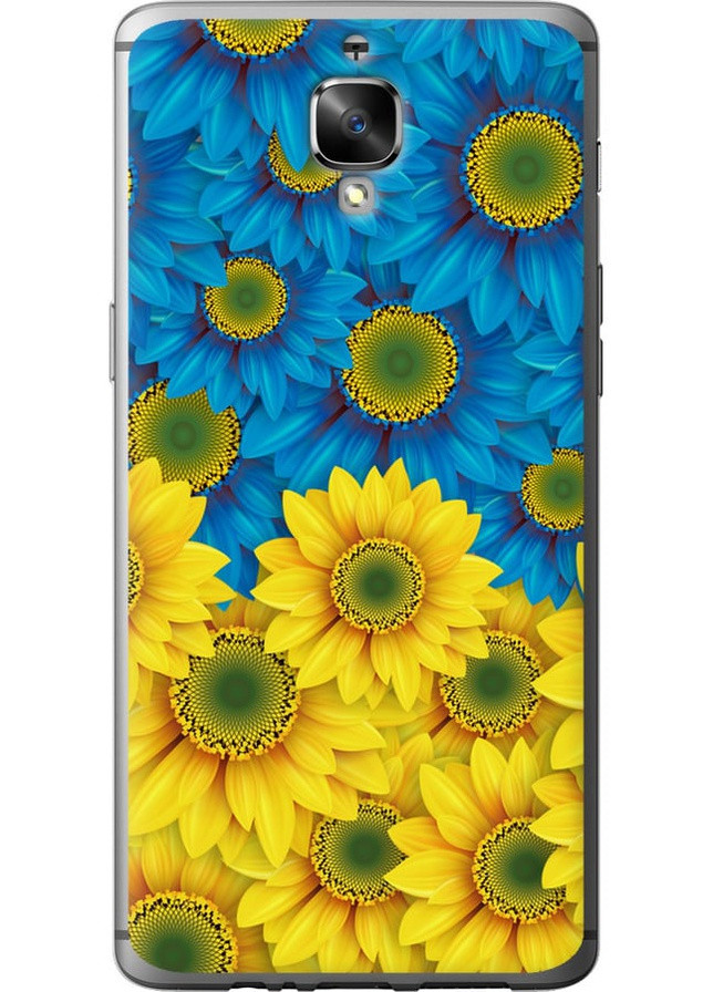 Силиконовый чехол 'Жёлто-голубые цветы' для Endorphone OnePlus 3T (257833673)