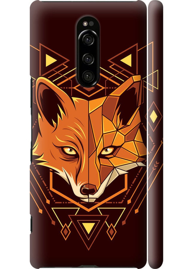 3D пластиковый матовый чехол 'Лиса геометрия' для Endorphone Sony Xperia 1 J9110 (258171829)
