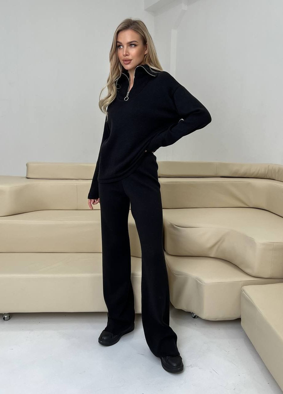 Женский вязанный костюм цвет черный р.42/46 444008 New Trend (266494083)