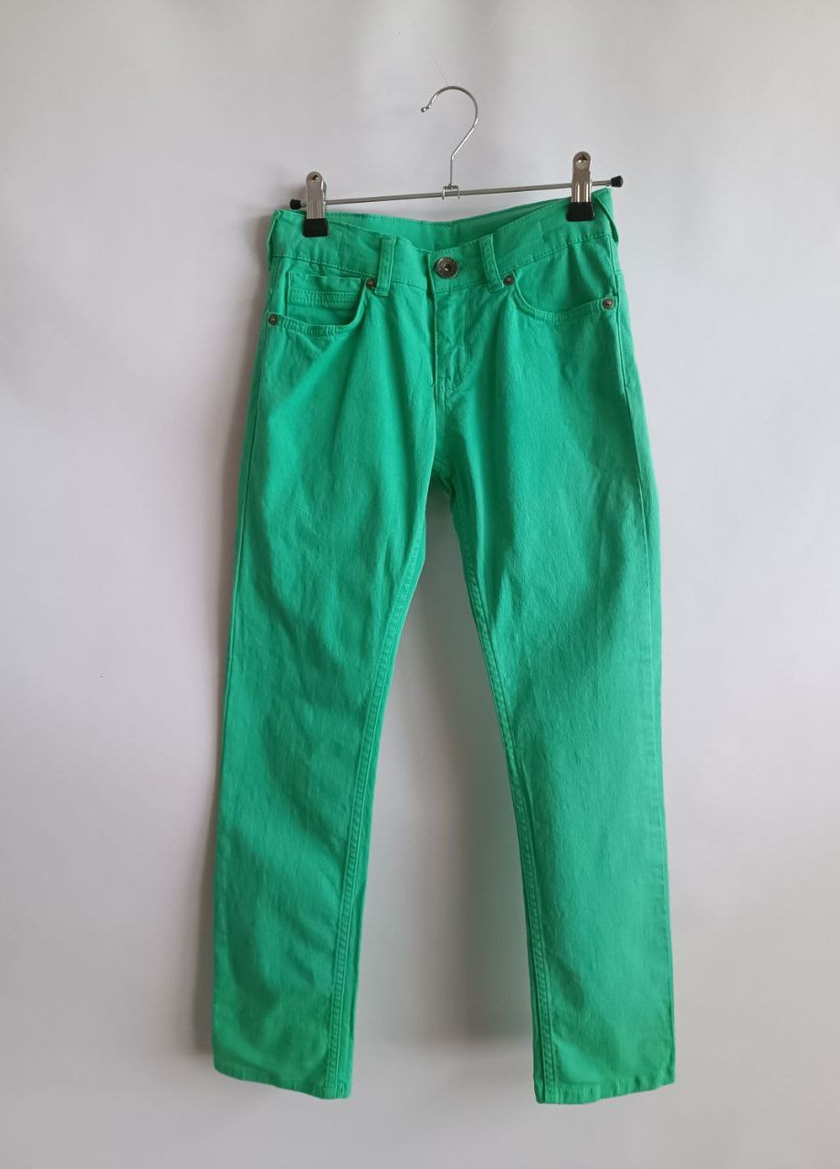 Зеленые демисезонные зауженные джинсы Mandarino