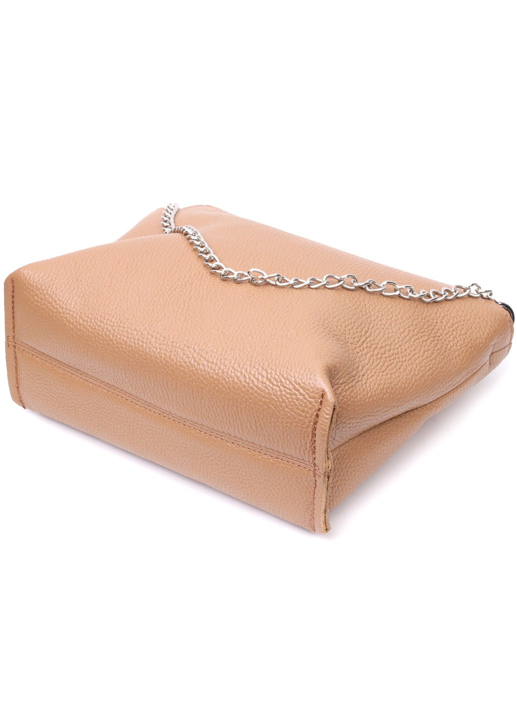 Лаконічна містка сумка для жінок з натуральної шкіри 11696 Бежева Grande Pelle (267927723)