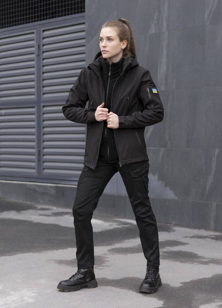 Чорна демісезонна куртка motive жіноча чорний Pobedov