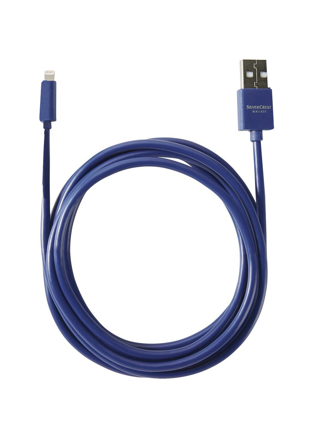 Кабель для зарядки та передачі даних USB/LIGHTNING синій Silver Crest (265624529)