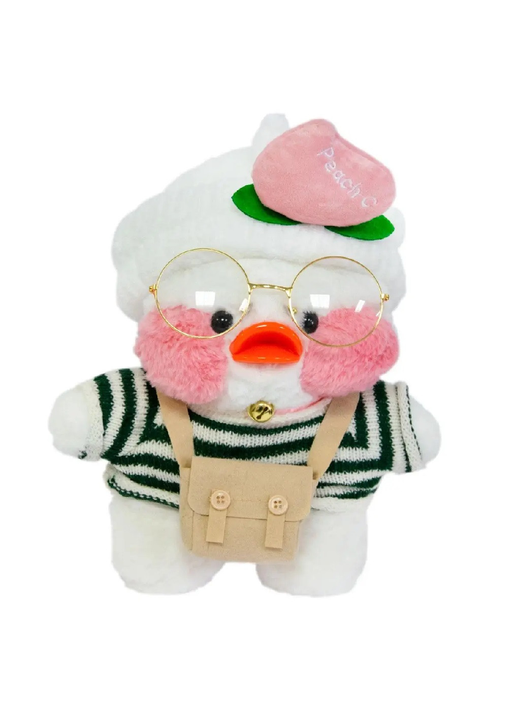 Мягкая детская плюшевая игрушка с аксессуарами белая утка Лалафанфан 30 см (475429-Prob) В полосатом свитере Unbranded (267330784)