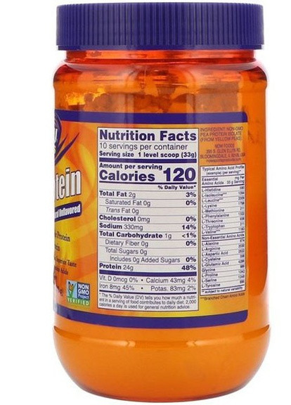 Pea Protein 340 g /10 servings/ Unflavored Now Foods (256724057)