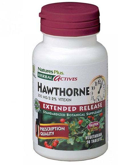 Nature's Plus Herbal Actives, Hawthorne 300 mg 30 Tabs Natures Plus (256723186)