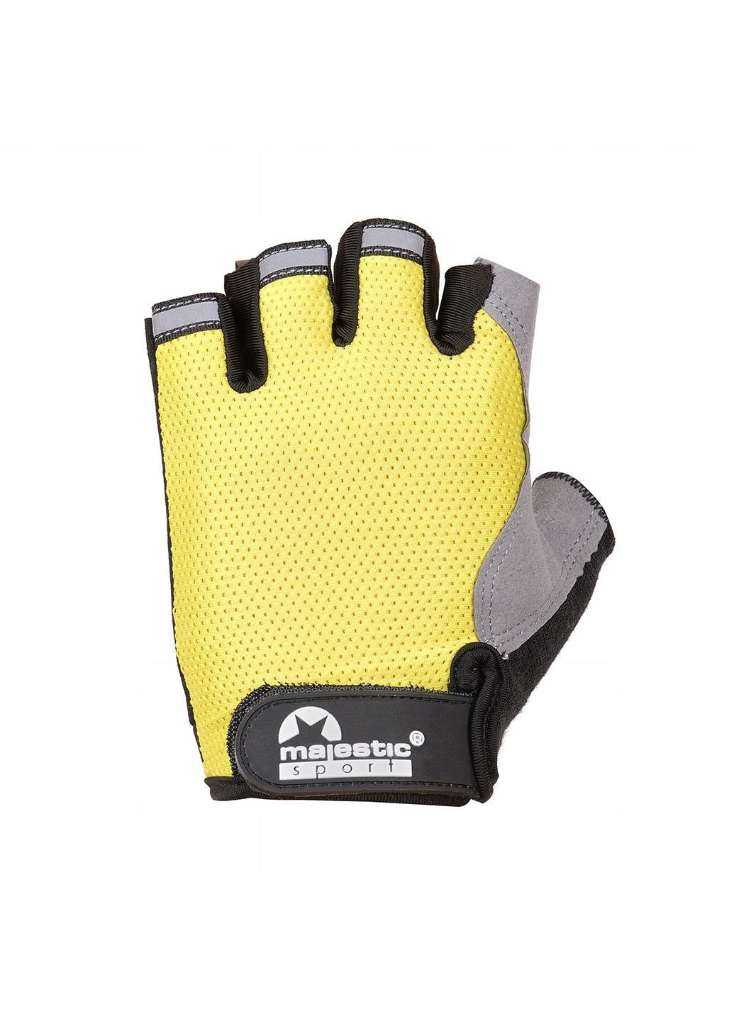 Велоперчатки без пальцев M-CG-GB-L (L) Black/Yellow Majestic Sport (258019274)