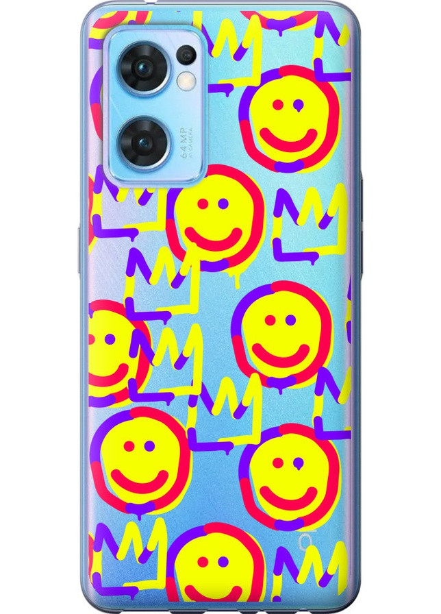 Силиконовый чехол 'Смайлики v2' для Endorphone Oppo Reno7 5G (258216948)