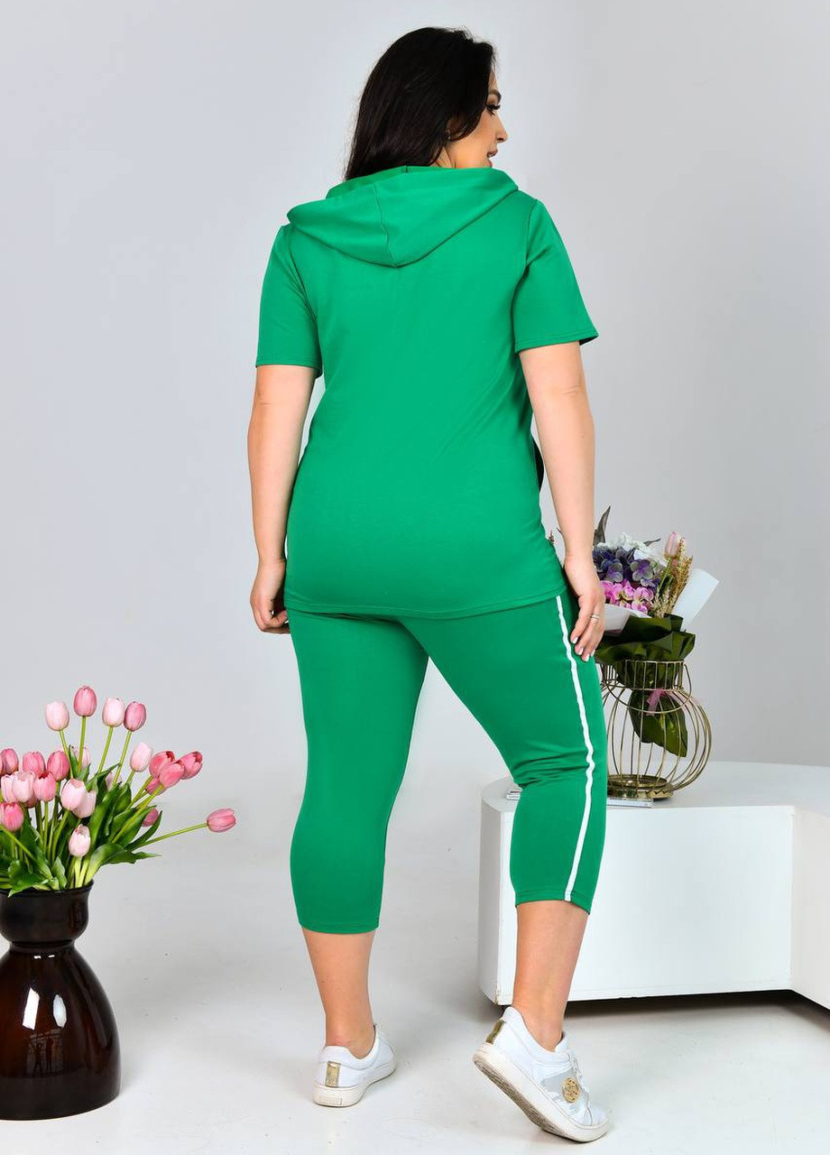 Жіночий костюм з лосинами колір зелений р.50/52 433027 New Trend (258706346)