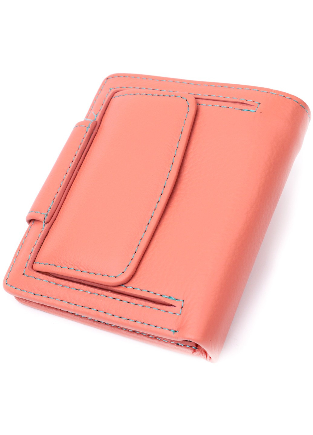 Стильный кожаный кошелек с монетницей снаружи для женщин 19458 Оранжевый st leather (278000990)