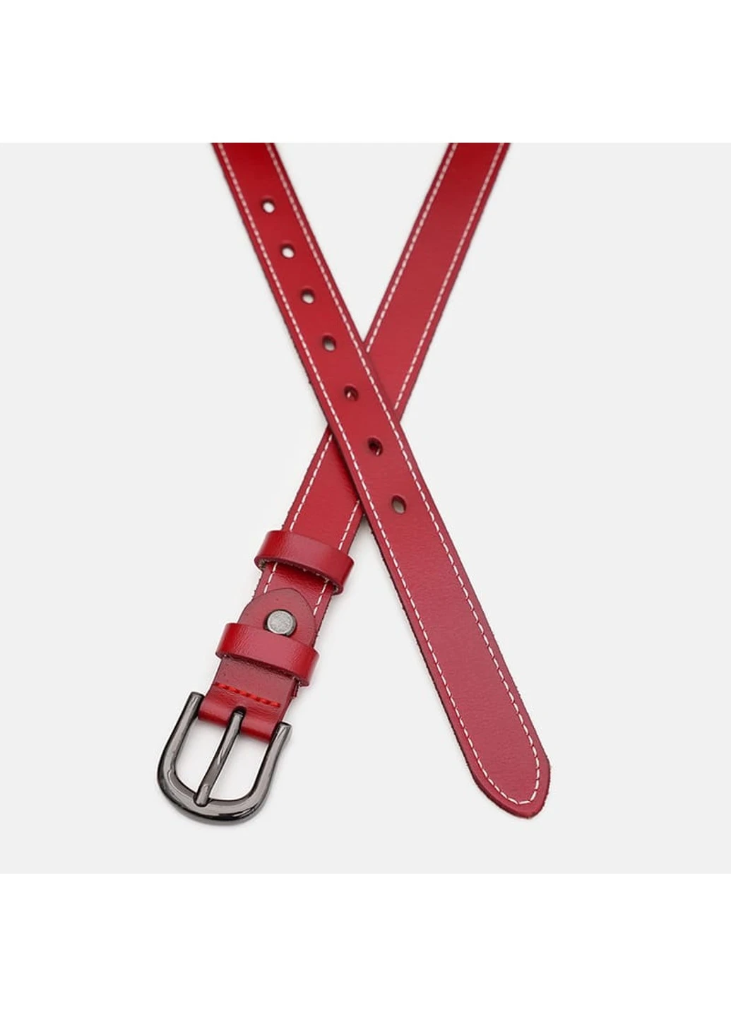 Жіночий ремінь шкіряний CV1ZK-007r-red Borsa Leather (266143417)