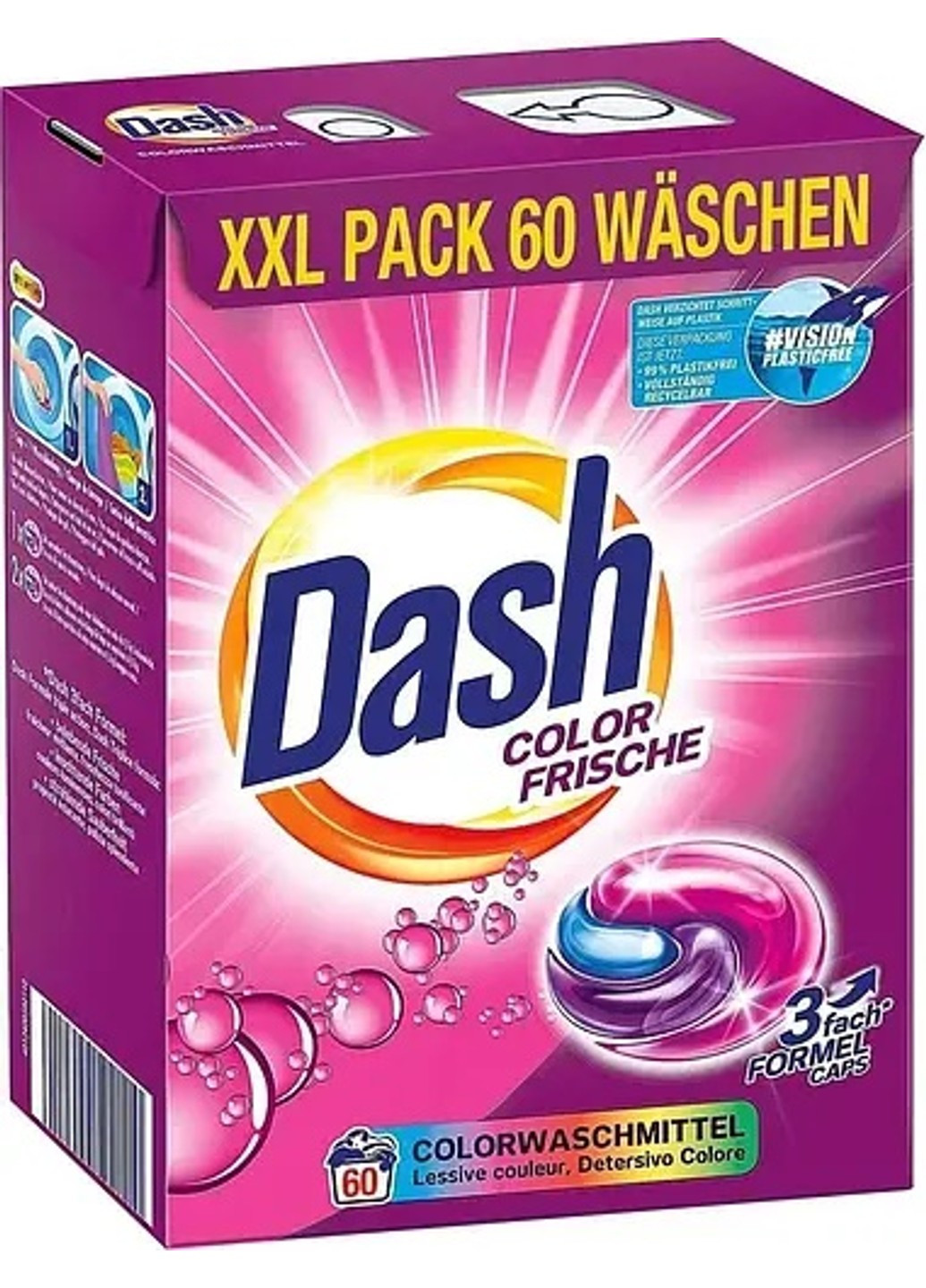 Капсули для прання 3в1 Color для кольорової білизни, 60 шт Dash (263206733)