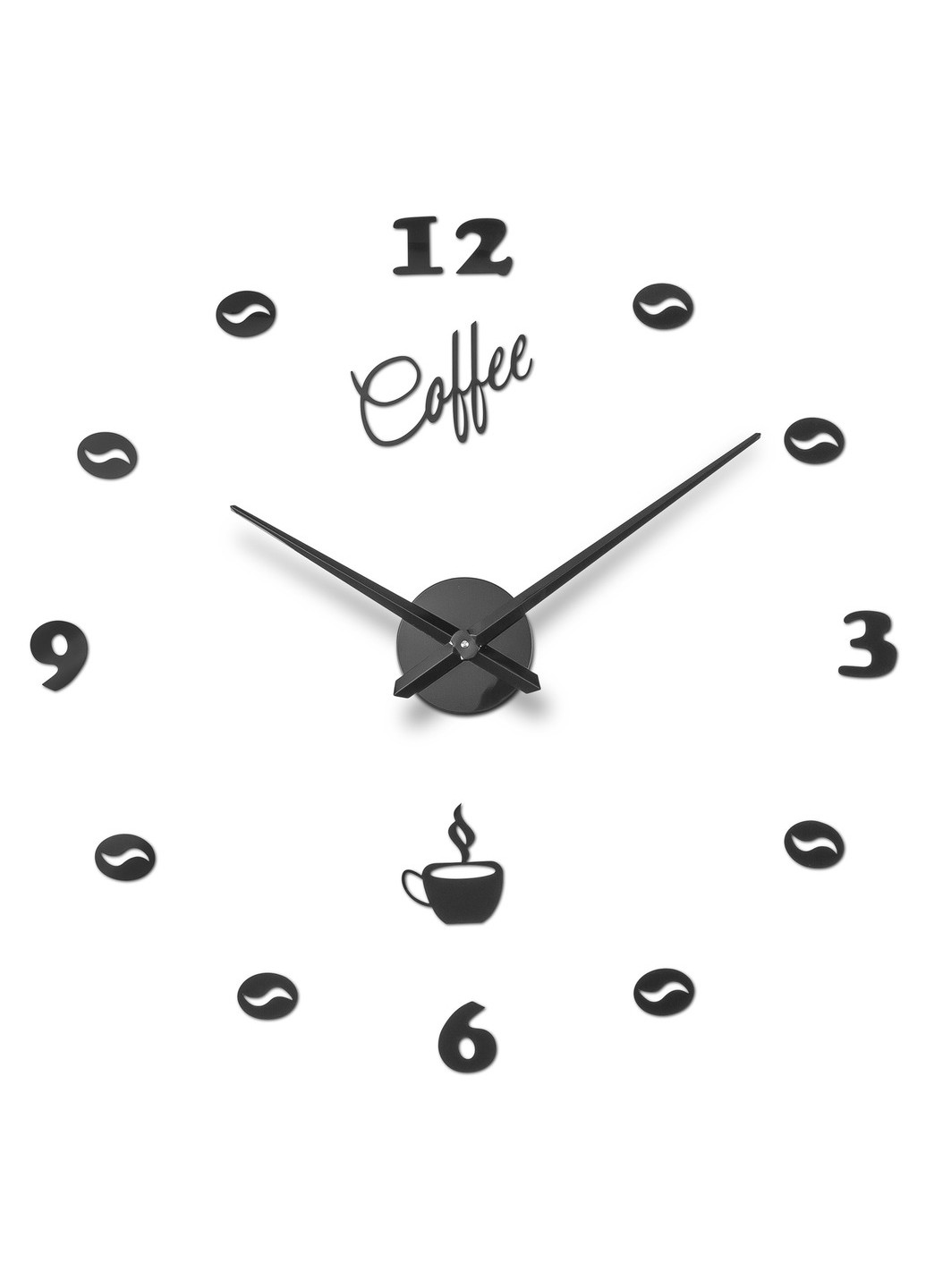 Великий настінний годинник d90-120см Coffe чорний Auriol (277993671)