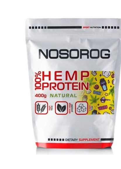 Hemp Protein 400 g /20 servings/ Natural Nosorog Nutrition (258499599)
