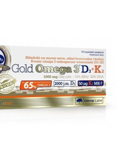 Olimp Nutrition Gold Omega 3 D3 + K2 30 Caps Olimp Sport Nutrition (256720735)