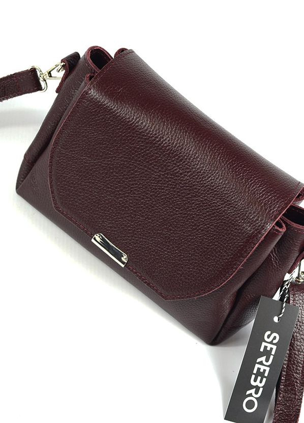 Бордова жіноча маленька шкіряна сумка клатч на три відділення, міні сумочка з натуральної шкіри Serebro (266701168)