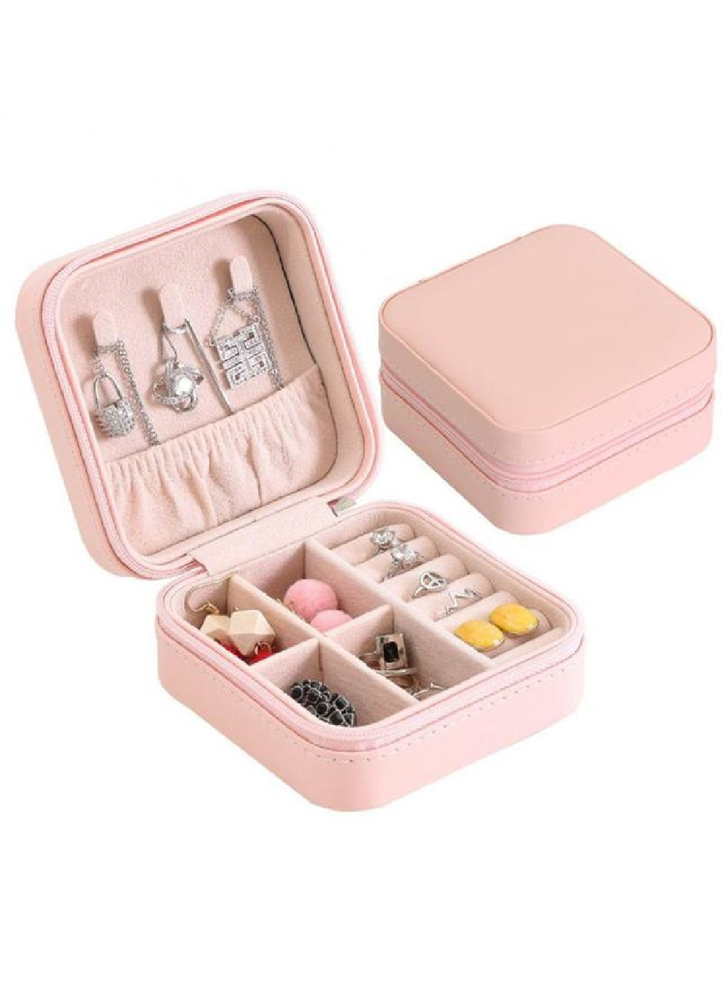 Скринька скриня органайзер коробка футляр для зберігання прикрас біжутерії 10х10х5 см (474638-Prob) Рожева Unbranded (259163811)