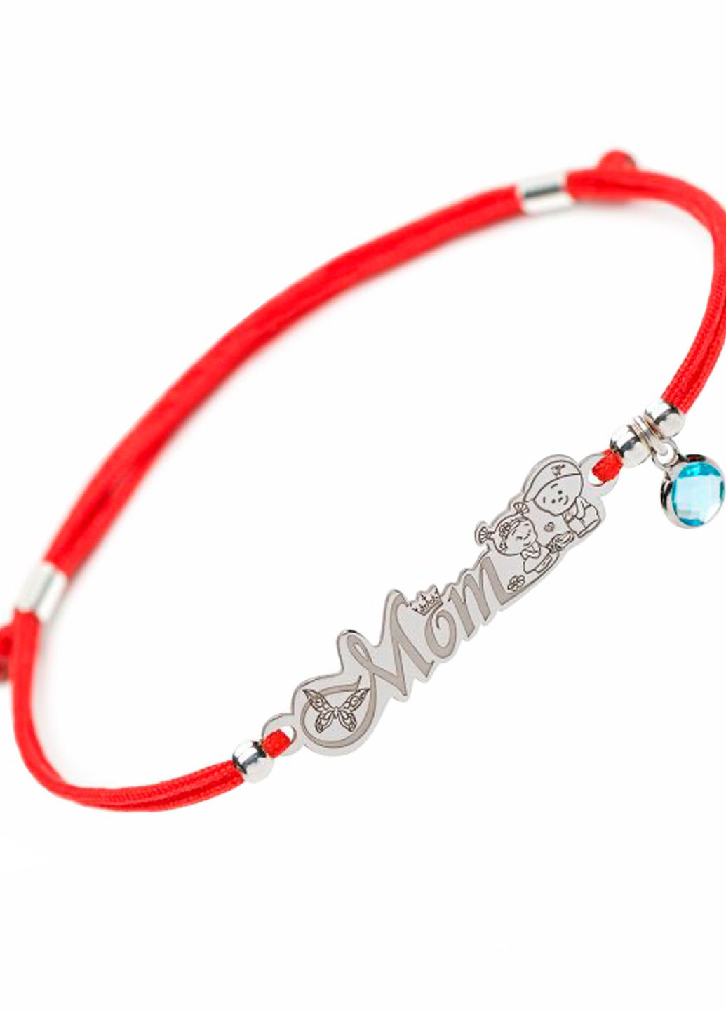 Срібний браслет на шнурку для Мам сина та дочки Family Tree Jewelry Line (266038565)