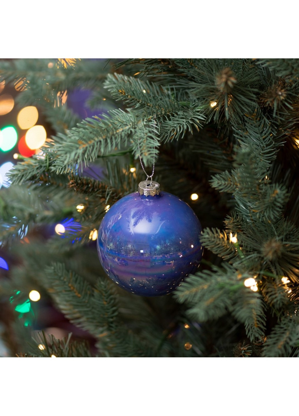 Шар новогодний Yes! Fun d-10 см, синий мрамор 973823 Novogod'ko (269692731)