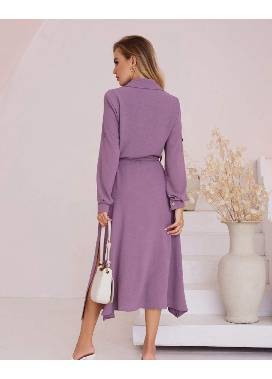 Темно-фіолетова повсякденний сукня sa-418 темно-фіолетовий ISSA PLUS