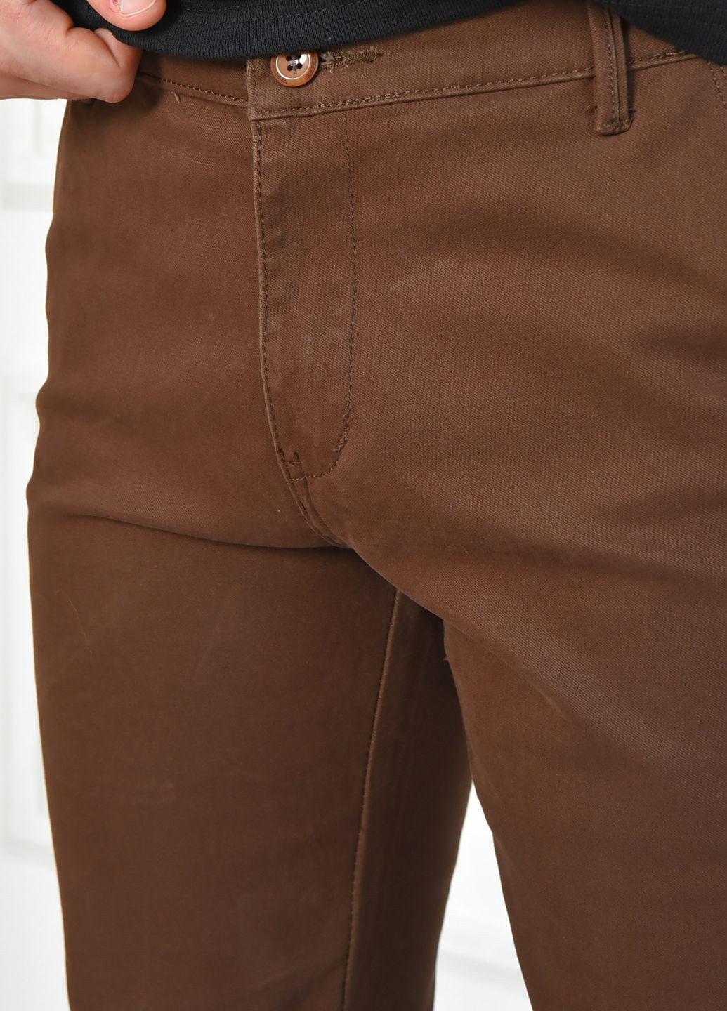Штани чоловічі темно-коричневого кольору Let's Shop (262442850)