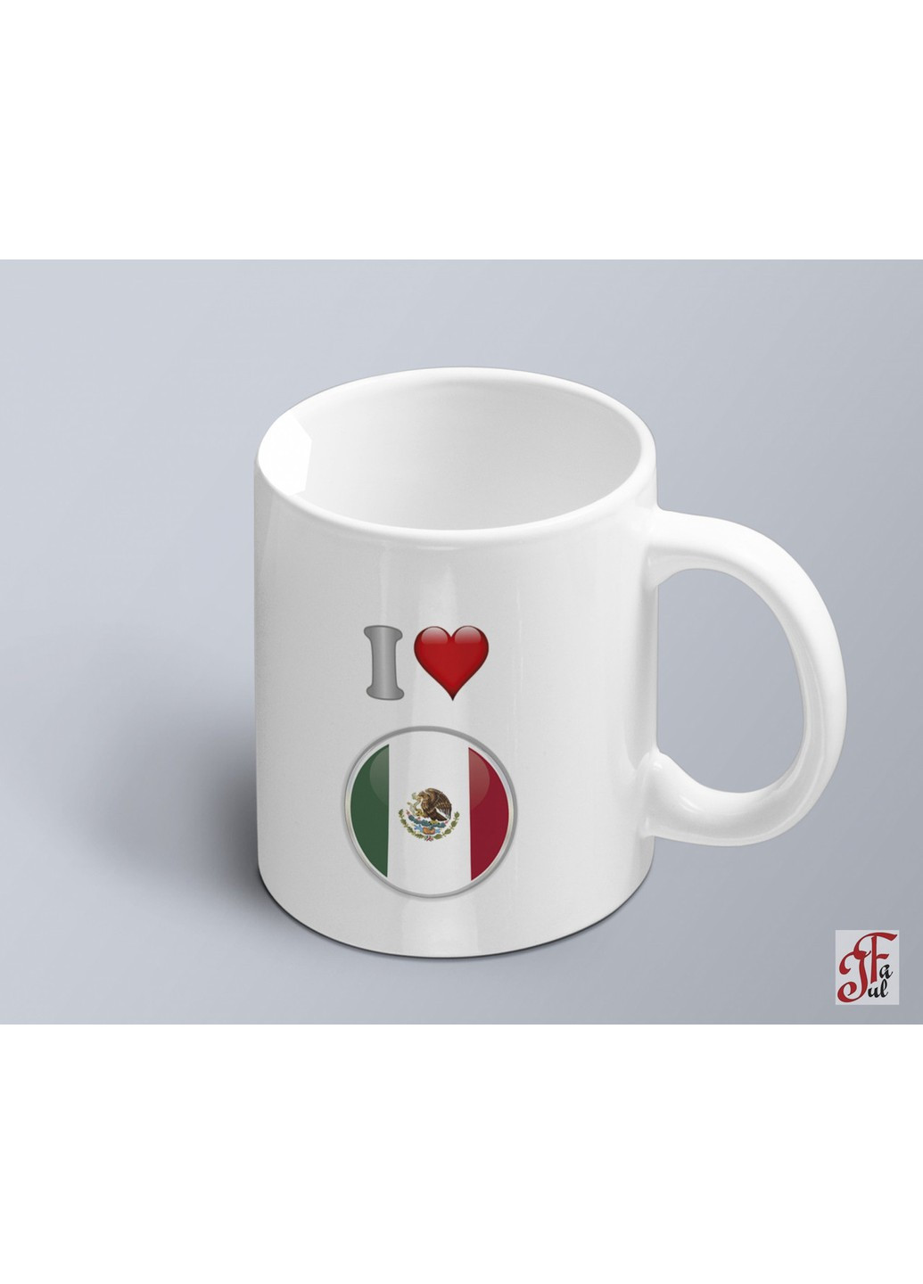Чашка з принтом я люблю Мексику з зображенням прапору Мексика (02010109007) ЗаСвіт (261333076)