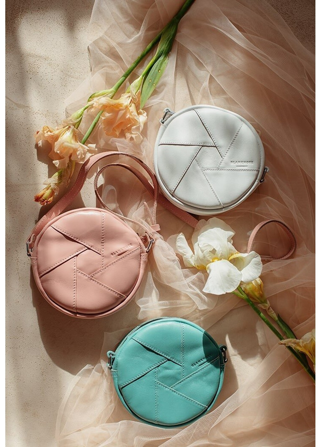 Кожаная круглая женская сумка Бон-Бон белая BN-BAG-11-LIGHT BlankNote (264478320)