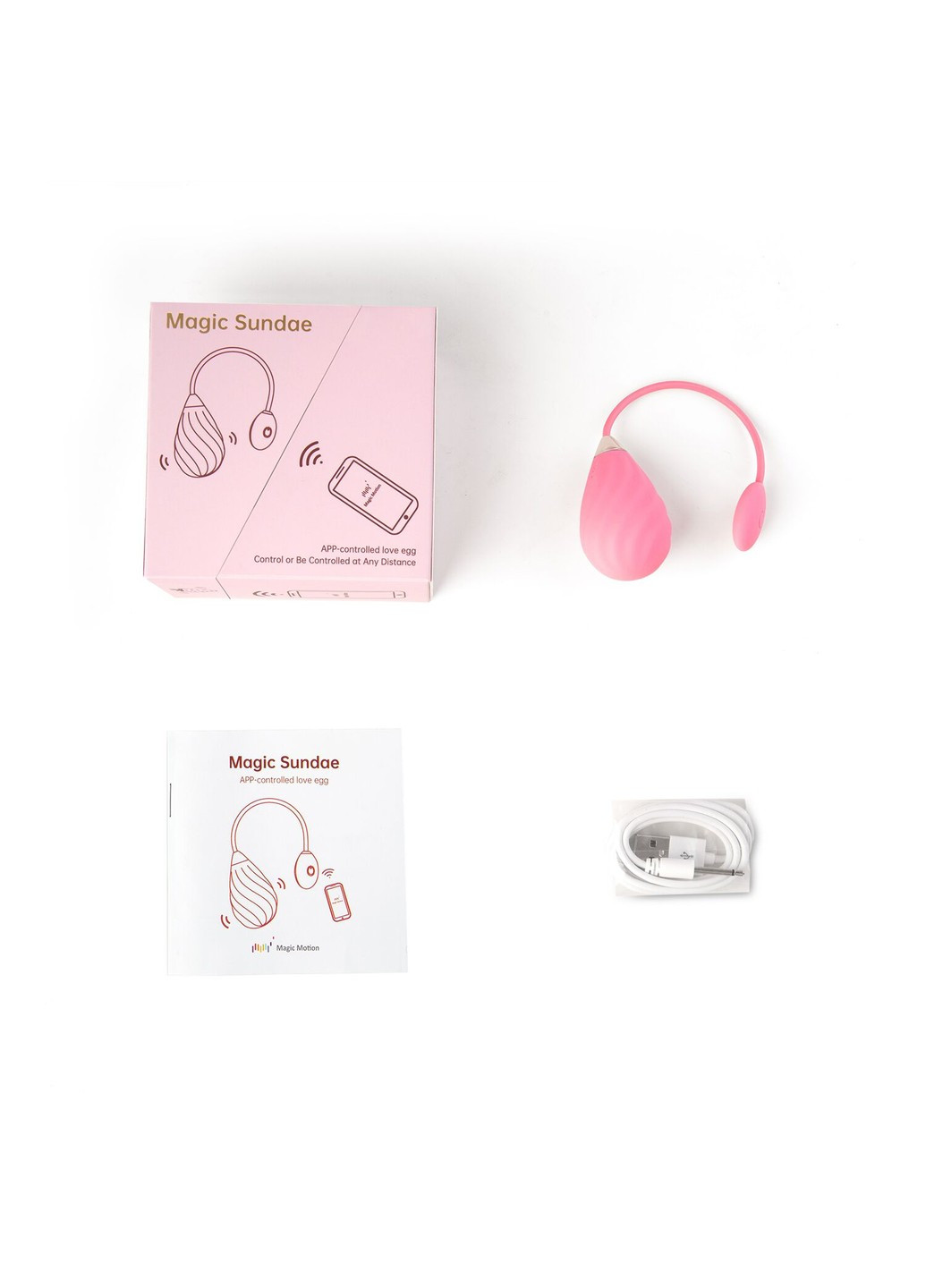 Смарт-віброяйце Sundae Pink Magic Motion (259790639)