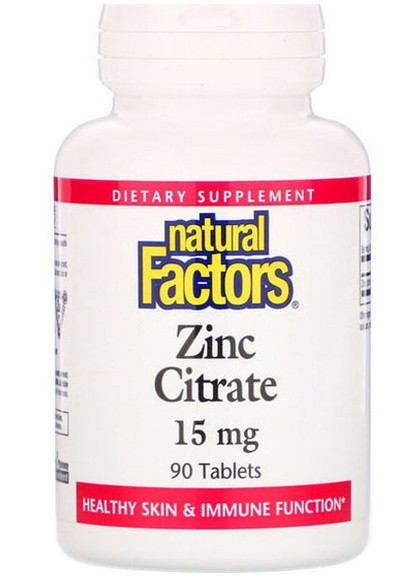 Zinc Citrate 15 mg 90 Tabs NFS-01678 Natural Factors (256719674)