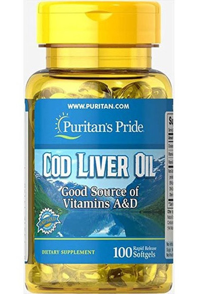 Puritan's Pride Cod Liver Oil 415 mg 100 Softgels Puritans Pride (257267807)