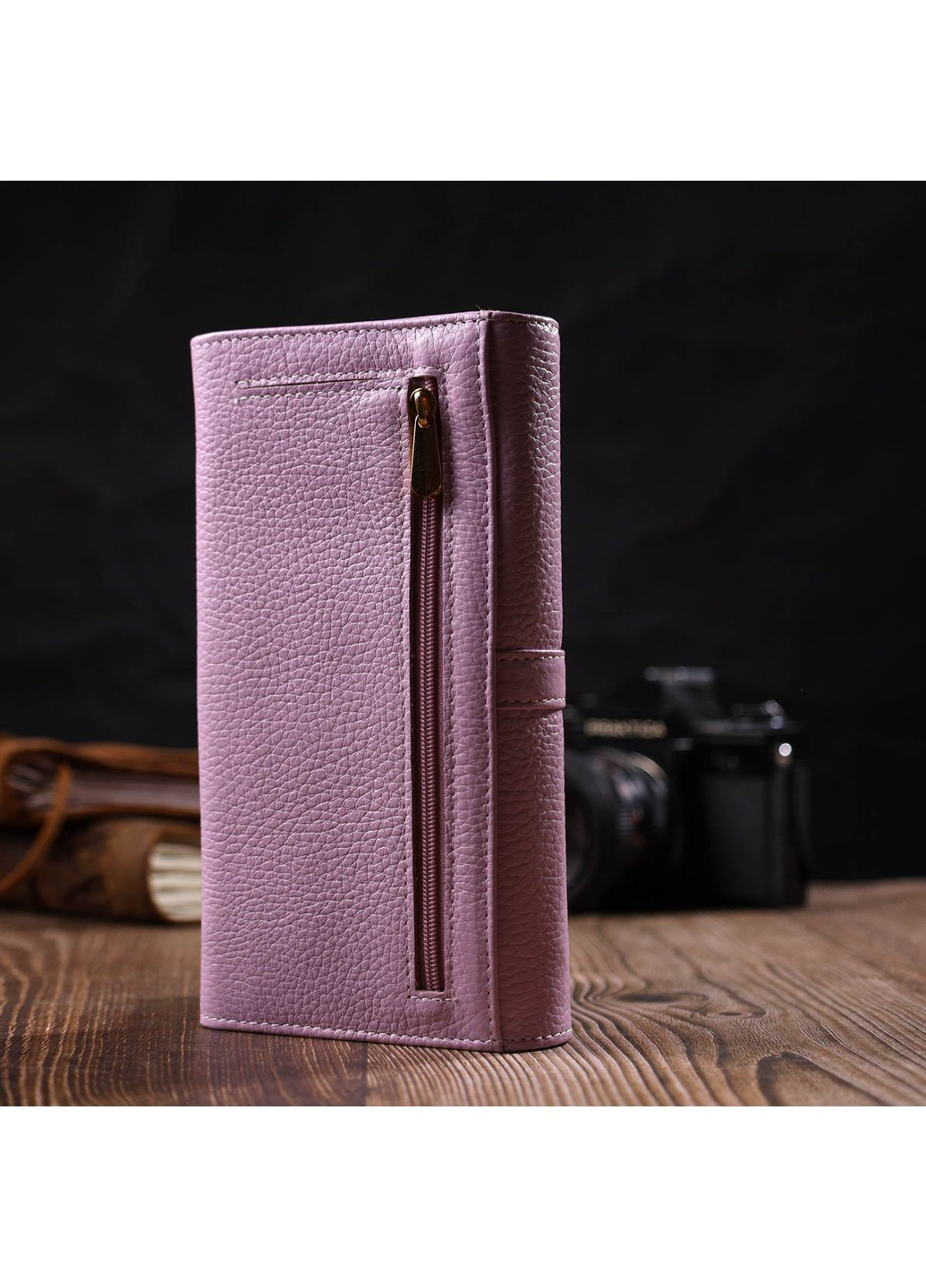 Женский кошелек с большим количеством отделений нежного цвета из натуральной кожи 21958 Лиловый Tony Bellucci (262158819)