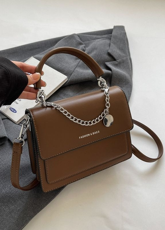 Жіноча класична сумка крос-боді коричнева No Brand (275927345)
