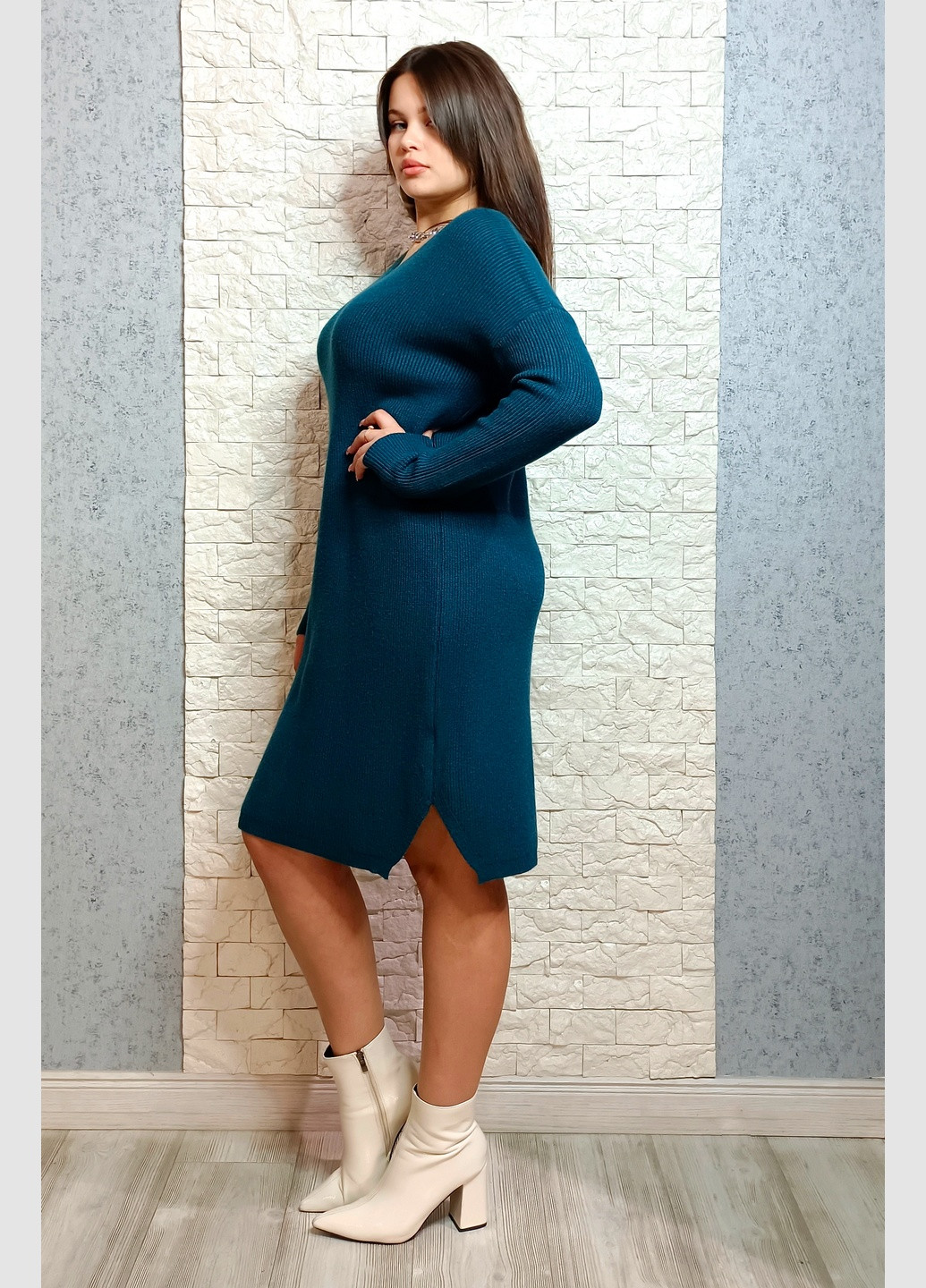 Зеленое кэжуал платье-свитер платье-свитер Z Studio однотонное