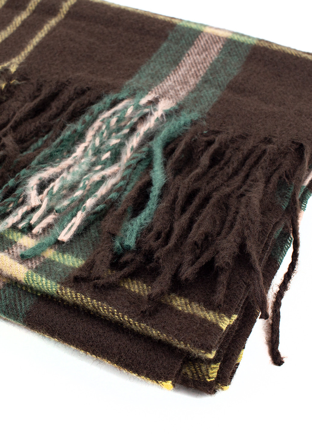 Жіночий шарф з бахромою, коричневий Corze j10br (269449235)