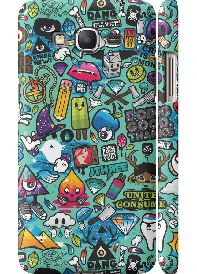 3D пластиковий матовий чохол 'Стікер бомбінг 1' для Endorphone Samsung Galaxy Grand Prime VE G531H (258051337)