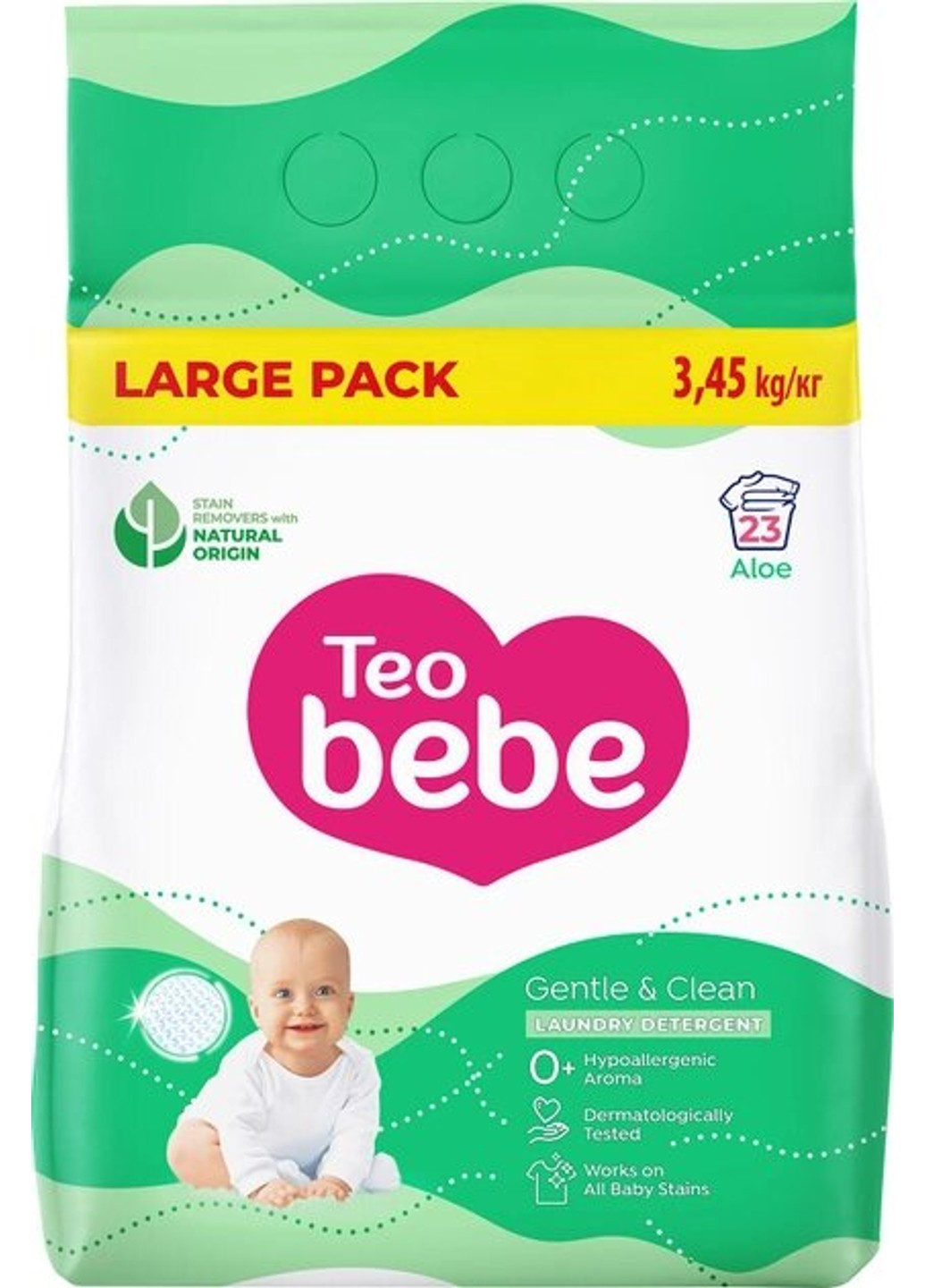 Пральний порошок Gentle & Clean Aloe 3.45 кг Teo Bebe (269254547)