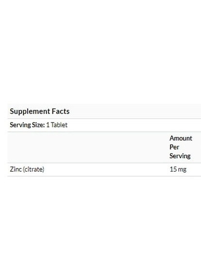 Zinc Citrate 15 mg 90 Tabs NFS-01678 Natural Factors (256719674)