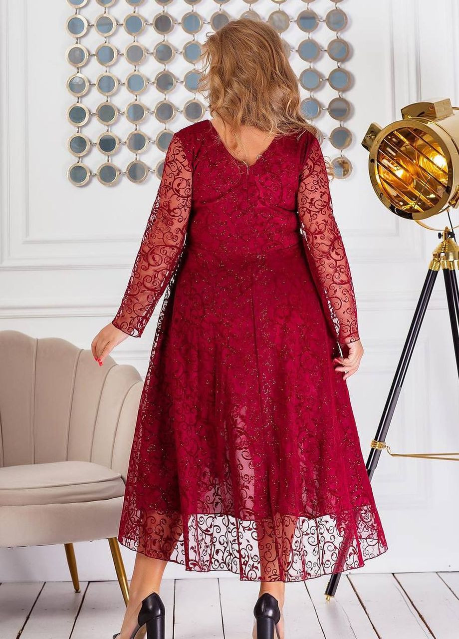 Бордова женское нарядное платье цвет марсал р.48/50 445745 New Trend