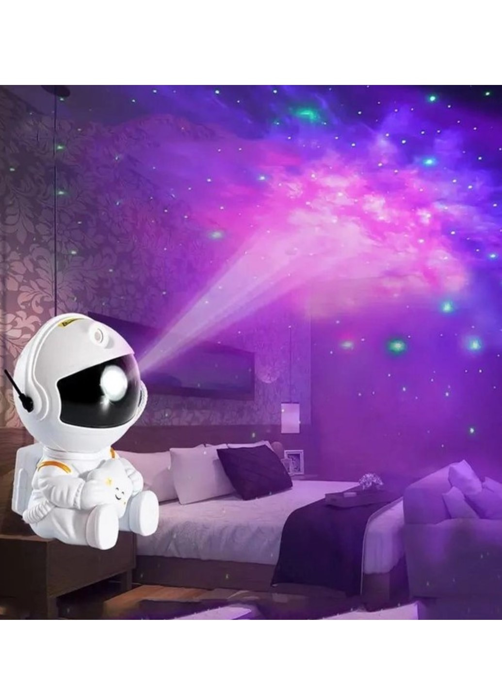 Ночник Астронавт Проектор звездного неба 8 режимов свечения космонавт с пультом управления Nebula (276971259)