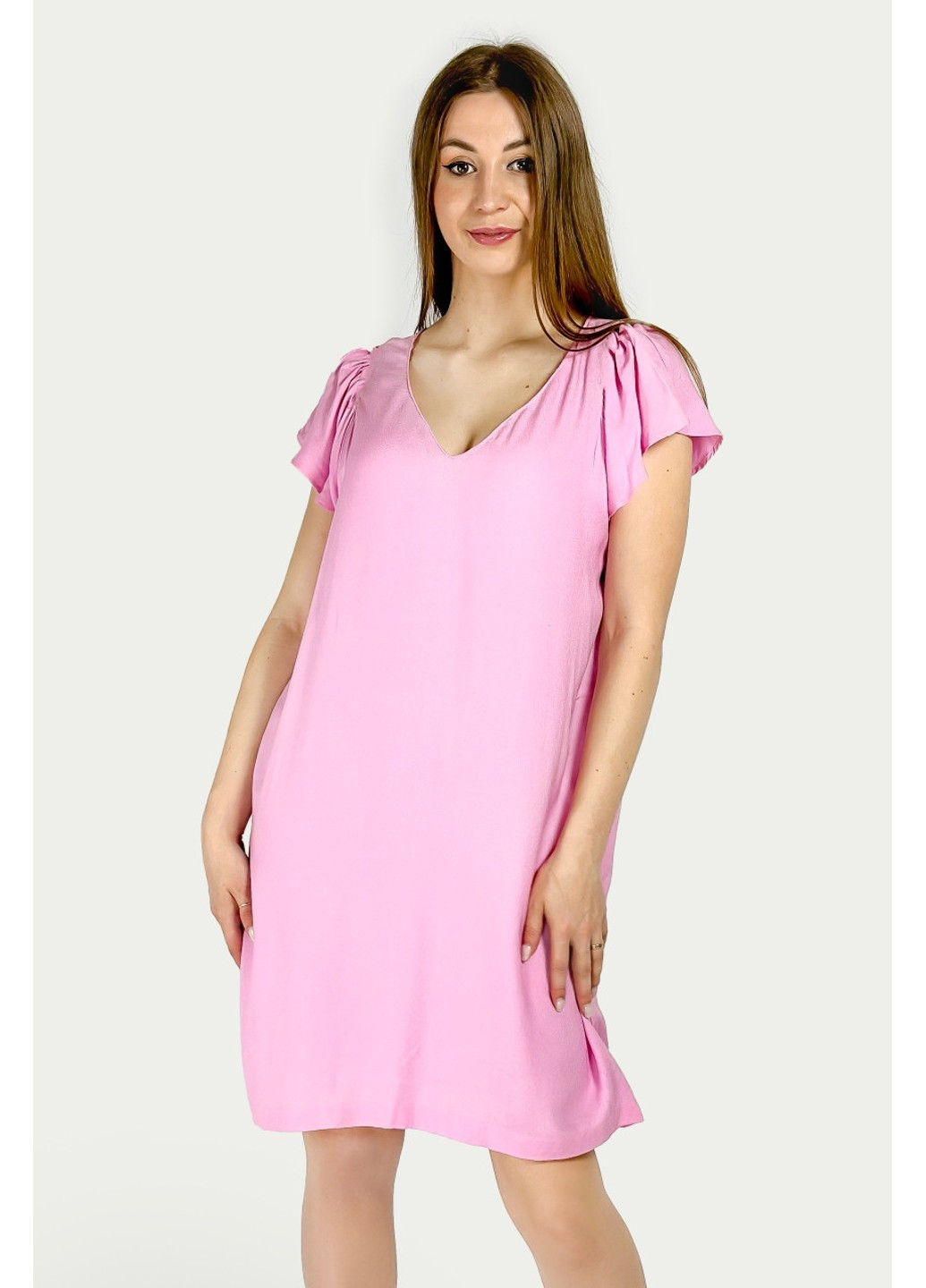 Розовое повседневный платье 1112/055/636 футляр Zara однотонное