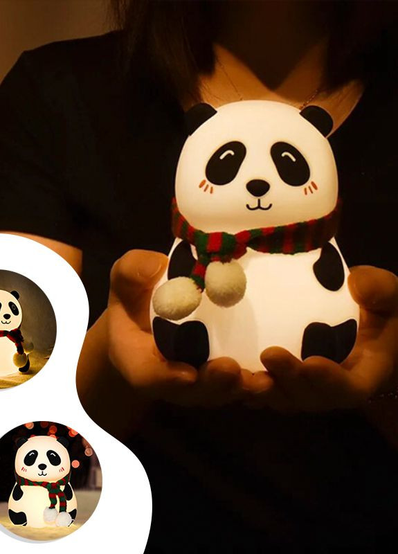 Детский светильник Панда в шарфике – ночник LED силиконовый со встроенным аккумулятором No Brand (272615196)