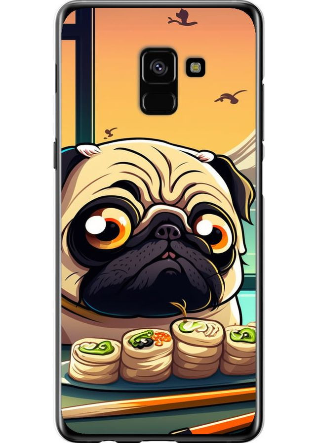 2D пластиковий чохол 'Мопс і суші' для Endorphone Samsung Galaxy A8 Plus 2018 A730F (276315656)