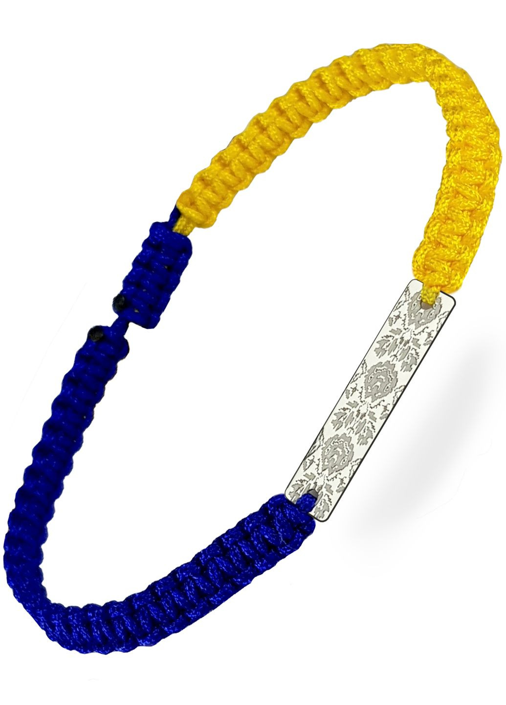 Срібний браслет шамбала Вишиванка нитка жовто-синя «Харків» регулюється Family Tree Jewelry Line (266623030)