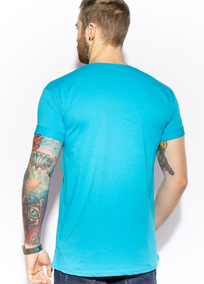 Голубая футболка с надписью на груди (голубой) Time of Style