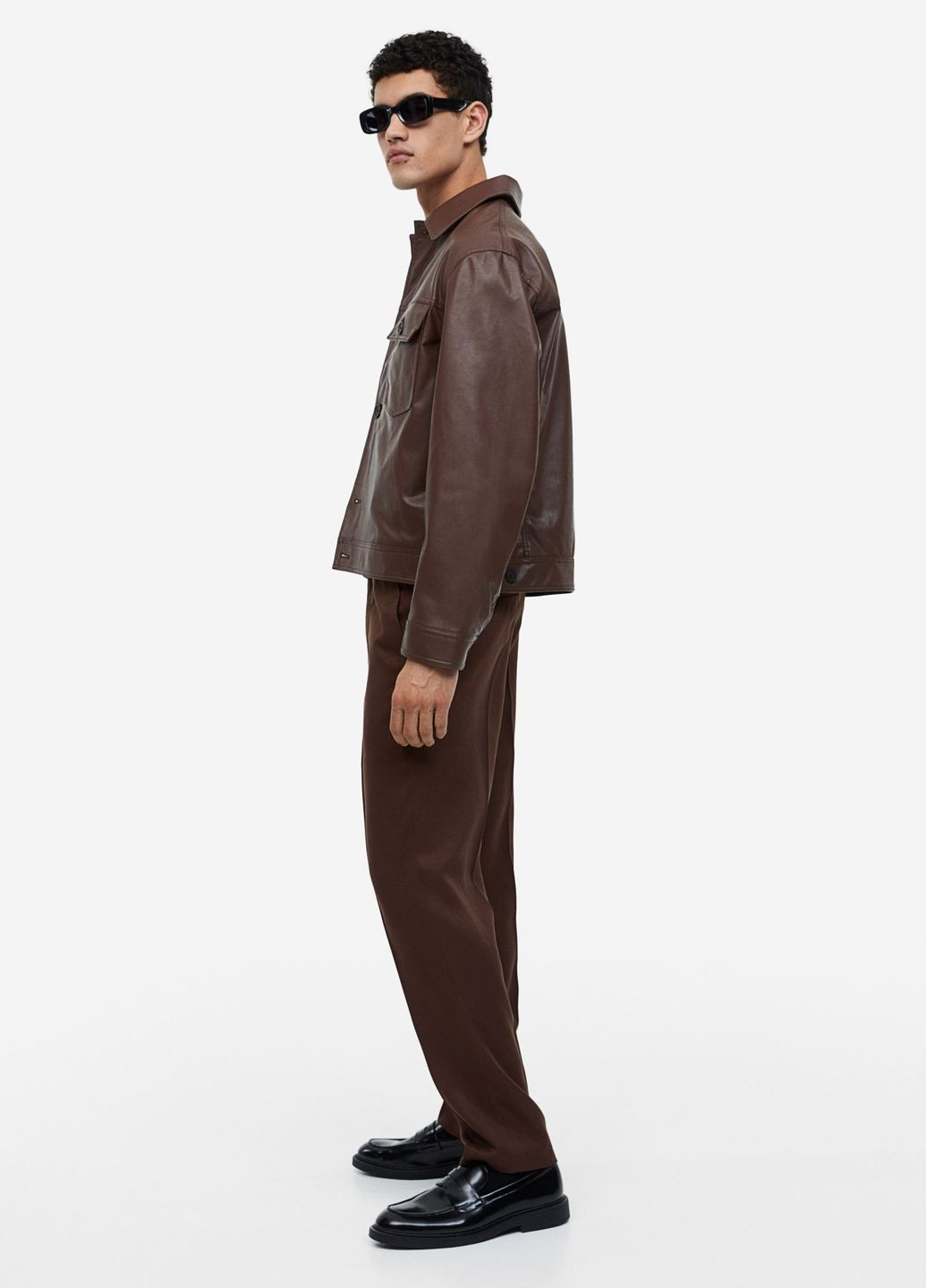 Темно-коричневые повседневный демисезонные брюки H&M